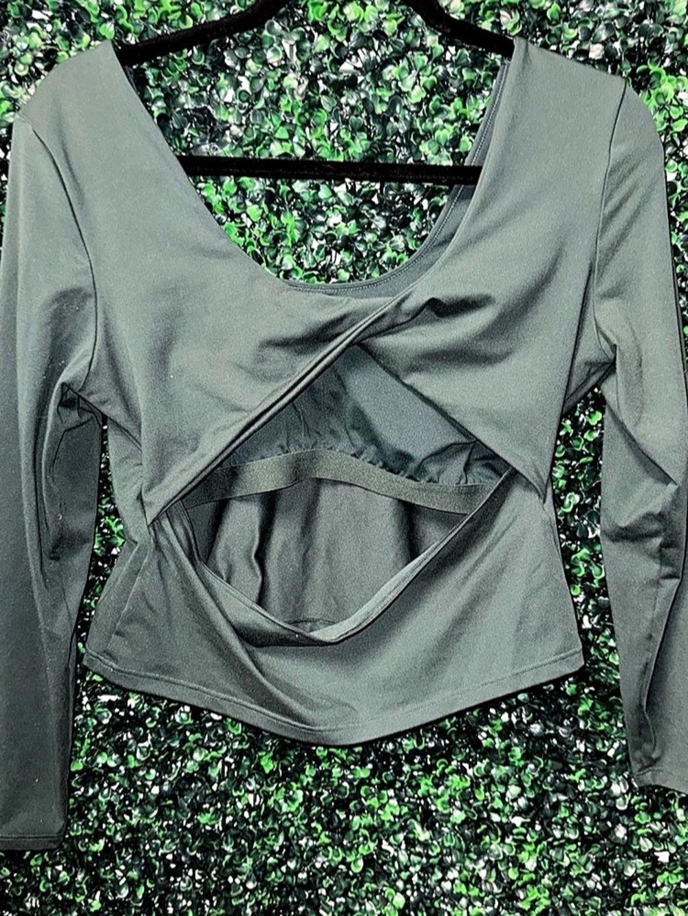 Fabletics Whisper Crossover Long-Sleeve Top Green